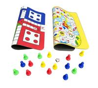 Yechiry Ludo Board Game Set, Portable 2 in 1 Design | Folding game board, easy carry for travel, durable rubber pad, suitable for party and family fun