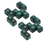 Yechiry Math Operation Teaching Dice Set Durable Compact Plus Minus Symbols for Classroom Home 20Pcs 16mm for Kids Classroom Teaching Supplies (Green)