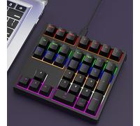Yechiry Mechanical Number Pad, 34 Keys USB Wired Numeric Keypad with Blue Switch Rgb Backlight Adjustable Feet Type C Connection for Typing Programming Gaming Laptop Desktop Pc (Black)