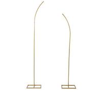 Yechiry Metal Arch Backdrop Stand Set of 2 Gold, 6.7ft & 8ft Curved Top with Base, Ideal for Wedding, Birthday, Anniversary, Baby Shower
