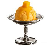 Yechiry Metal Ice Cream Cup, 304 Stainless Steel Dessert Serving Bowl Footed Snack Candy Cup, Mini Round Footed Yogurt Bowl for Salad Fruit Pudding Yogurt Party (Silver)