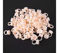 Yechiry Microblading Pigment Holder Adjustable Ring Cups 100pcs for Salon Use in Various Sizes (Silicone Ring Cup-Large Size with partitions)