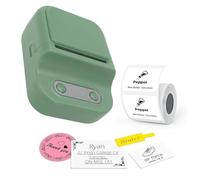 Yechiry Mini Label Makers, Portable Thermal Sticker Printer, Label Maker, Inkless Black & White Printing for Phone Small Business Address Barcode Clothing Mailing (Green)