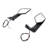 Yechiry Motorcycle Side View Mirrors with Integrated LED Turn Signals for Enhanced Riding Safety Suitable for M8 M10 Mounts and NMAX 155 125, High Definition Glass, 2 Units