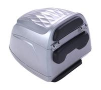 Yechiry Motorcycle Top Case, 32L Universal Rear Box Water Proof Storage Carrier with Key Lock & Retro Design, Ideal for Helmet Luggage on Most Motorcycles Scooters (Silver)