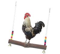 Yechiry Natural Wood Chicken Swing Toy for Hens and Macaws - Chew Training and Boredom Reduction for Coop Use - 13.39x12.28x1.34 Inch (chicken swing)