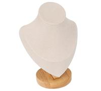 Yechiry Necklace Display Holder Stand, Necklace Holder Chain Stand with Log Flannel PU Leather for Jewelry Store Retail Home (Beige)
