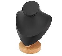 Yechiry Necklace Display Holder Stand, Necklace Holder Chain Stand with Log Flannel PU Leather for Jewelry Store Retail Home (Black)