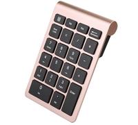 Yechiry Numeric Keypad Ergonomic USB 2.4G Wireless Mini Keyboard for 7/8/10, 22 Keys Fast Rebound Scissor Foot Keypad for Office Use (Pink Gold)