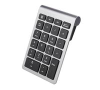 Yechiry Numeric Keypad Ergonomic Wireless Mini Keyboard with Receiver for 7/8/10, 22 Keys for Office Home Use Silver Black (Iron Gray)