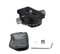 Yechiry Panoramic Panning Base, Aluminum Alloy 360 Panorama Tripod Head, Bubble Level Storage Case Plate with Load Capacity 15kg, Ideal for Tripods & Sliders
