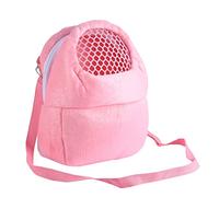 Yechiry Pet Carrier for Hamsters and Rodents Cozy Plush Bag with Mesh Ventilation for Safe Travel and Outdoor Adventures (Pink L)