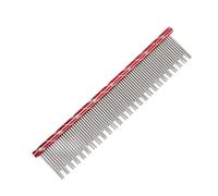 Yechiry Pet Hair Removal Comb for Cats Durable Stainless Steel Open Knot Design Grooming Tool for All Breeds 6.3 X 1.3in (Red)