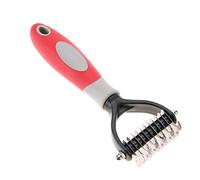 Yechiry Pet Knot Comb, Stainless Steel Double Sided Blades Comb, Ergonomic Handle Grooming Tool with Safe Gentle Hair Removal, Ideal for Dogs with Sensitive Skin & Pet Grooming Massage (Gray)