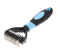 Yechiry Pet Knot Comb, Stainless Steel Double Sided Blades Comb, Ergonomic Handle Grooming Tool with Safe Gentle Hair Removal, Ideal for Dogs with Sensitive Skin & Pet Grooming Massage (Blue)