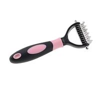 Yechiry Pet Knot Comb, Stainless Steel Double Sided Blades Comb, Ergonomic Handle Grooming Tool with Safe Gentle Hair Removal, Ideal for Dogs with Sensitive Skin & Pet Grooming Massage (Pink)