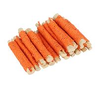 Yechiry Pet Sweet Bamboo Molar Sticks for Rabbit Hamster, Natural Fragrance Boredom Relief 20pcs for Small Animal, Teeth Grinding Snacks for Rabbit, Hamster (Orange)
