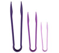 Yechiry Plastic Multifunctional Bread Tongs Durable Safe Grip for Kitchen Family Use 3 PCS Green/Blue/Red/Purple (Purple)