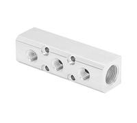 Yechiry Pneumatic Manifold, G1/2 Input G1/4 Output, 1.0mpa Aluminum High Pressure Air Distribution Block, Splitter Connector with Mounting Holes, Ideal for Compressors & Air Pumps, 30x30mm