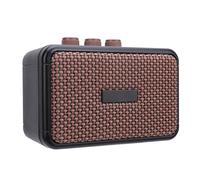 Yechiry Portable Mini Guitar Amp with Built-in Dual Speakers, Electric Guitar Amplifier, Clean & Overdrive Effects, Rechargeable Battery, 6.35mm Headphone Jack, Brown