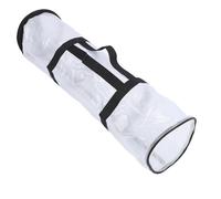 Yechiry Portable Wrapping Paper Organizer 31.5x6.3in Large Capacity Foldable Clear PVC Cloth Storage Bag Present Wrap Holder for Xmas Gifts (Transparent White)