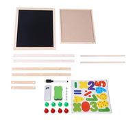 Yechiry Premium Pine Wood Standing Art Board Safe Dual-Sided Drawing Board for Kids, Adjustable Height, 2 Chalkboard Surfaces, Outlet for Children, Artistic Play