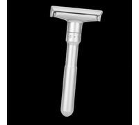 Yechiry Professional Hand Shaving Knife Set with 5 Double Replacement Blades, Manual Barber Straight Vane/Wing Barber Straight Vane/Wing Razor for Men Durable Zinc Alloy Silver Shaving Set