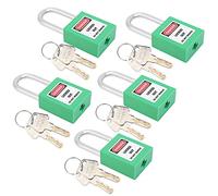 Yechiry Proof 38mm Padlock Lockout Set of 5 with 10 Keys for Secure Use in Logistics and Transportation (Green)