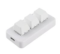 Yechiry RGB Backlit 3 Key Programmable Mini Mechanical Keypad for Computer, Plug and Play Macro Keypad for Gaming Enthusiasts, Premium ABS Material (White)