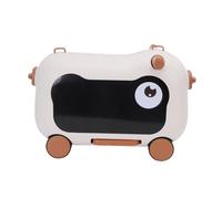 Yechiry Ride On Suitcase Kids Luggage with Gliding Scooter &, Portable Large Capacity Airline Approved Carry On Suitcase with Retractable Shoulder Strap for Family Trips (Brown)