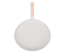 Yechiry Round Griddle Pan, Nonstick Crepe Pan, Aluminum Alloy Flat Skillet Pancake Griddle, Ideal for Crepes, Omelette, Tortilla, Roti & Indian, 9.4x16.1in (Beige)