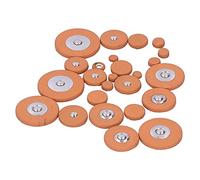 Yechiry Saxophone Pad Replacement, 25pcs Brown Sheepskin Resonator Gasket Set with Metal Resonators in 25 Sizes, Suitable for Alto, Midrange and Soprano Saxophones (Alto Saxophone)
