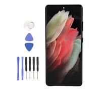 Yechiry Screen Replacement for S 21 5G LCD Digitizer Assembly 6.8 Inch 3200x1440px Display with Fingerprint Sensor High Brightness for SM G998B EU International Version (Black)