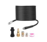 Yechiry Sewer Jetter Hose Nozzles Kit, PSI High Pressure Drain Cleaning Hose with Nozzles Adapter for Clogged Pipes Drains Sink Sewer, Compatible with Pressure Washer (10m)