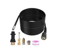 Yechiry Sewer Jetter Hose Nozzles Kit, PSI High Pressure Drain Cleaning Hose with Nozzles Adapter for Clogged Pipes Drains Sink Sewer, Compatible with Pressure Washer (15m)