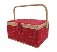 Yechiry Sewing Basket, Sewing Storage Box with Compartments Double Layer Basket Organizer, Vintage Excellent Present with Compartments, Ideal for Mothers, Daughters & Friends