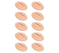 Yechiry Silicone 3D Fake Lips Soft Elastic False Lip Model for Novice Practice, 10PCS Open Mouth Fake Lip Practice Model for Teaching Training (Dark Skin)