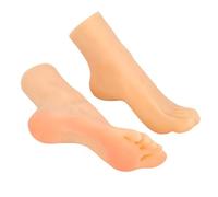 Yechiry Silicone Feet Model, Reusable Fake Foot, 1 Pair Soft Silicone Feet, Built in Bone, Lifesize Female Mannequin for Display Jewelry, Sandals, Socks, Art Nail Practice