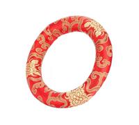 Yechiry Silk Brocade Round Singing Bowl Cushion Elegant Design Soft Comfortable Hold, 7-10 Inches Diameter, for Meditation Practice (Red)