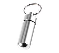 Yechiry Silver Mini Box Aluminum Container for Travel Keychain, Convenient Emergency Pills Holder on The Go