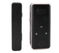 Yechiry Smart Glass Door Fingerprint Lock, 4 Unlock Methods Fingerprint Password Card Remote with Voice Alarm Doorbell for 8 to 12mm Frameless Glass Door Home Office Hotel