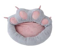 Yechiry Soft Plush Pet Bed, Cat Bed with Watertight Base for Cats and Dogs Machine Washable Removable Comfortable Nesting Space 25.2x15.4x11.0in (Gray)