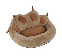 Yechiry Soft Plush Pet Bed, Cat Bed with Watertight Base for Cats and Dogs Machine Washable Removable Comfortable Nesting Space 25.2x15.4x11.0in (Brown)