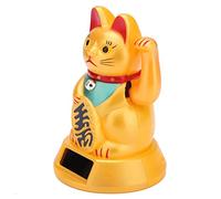 Yechiry Solar Powered Lucky Cat, Funny Beckoning Fortune Cat, Swinging Arm Decor for Car Decor Home Store Restaurant, Ideal for Good Luck