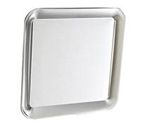 Yechiry Square Serving Platter Stylish Silver Stainless Steel Dish Tray for Parties 1 Unit (L)