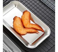 Yechiry Square Serving Platter Stylish Silver Stainless Steel Dish Tray for Parties 1 Unit (S)