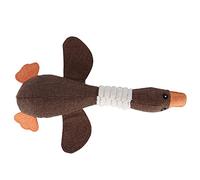 Yechiry Squeaky Goose Durable Chew Toys for Dogs and Cats Interactive Fun 33x23.2x6.3cm Made of Cotton and Linen 1 Unit (Coffee)