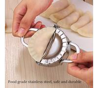 Yechiry Stainless Steel Dumpling Ravioli Maker Press, Dumpling Dough Mould, Ideal for Wrapper Dough Stamp Cutter Pastry Pie Making (L)