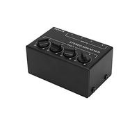 Yechiry Stereo Mixer Mini Portable 4 Channel Audio Line for Computer Phone Tablet, Passive Stereo Mixer for CD Player Tape Player, Iron Black