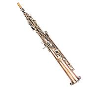 Yechiry Straight Soprano Saxophone, Professional Antique Red Copper Hand Carved Pipe Body with Carrying Case Mouthpiece Reeds Cleaning Kit Neck Strap for Professional Home Use